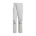 Men's woven track pants, light grey with elastic waistband and side logo graphic