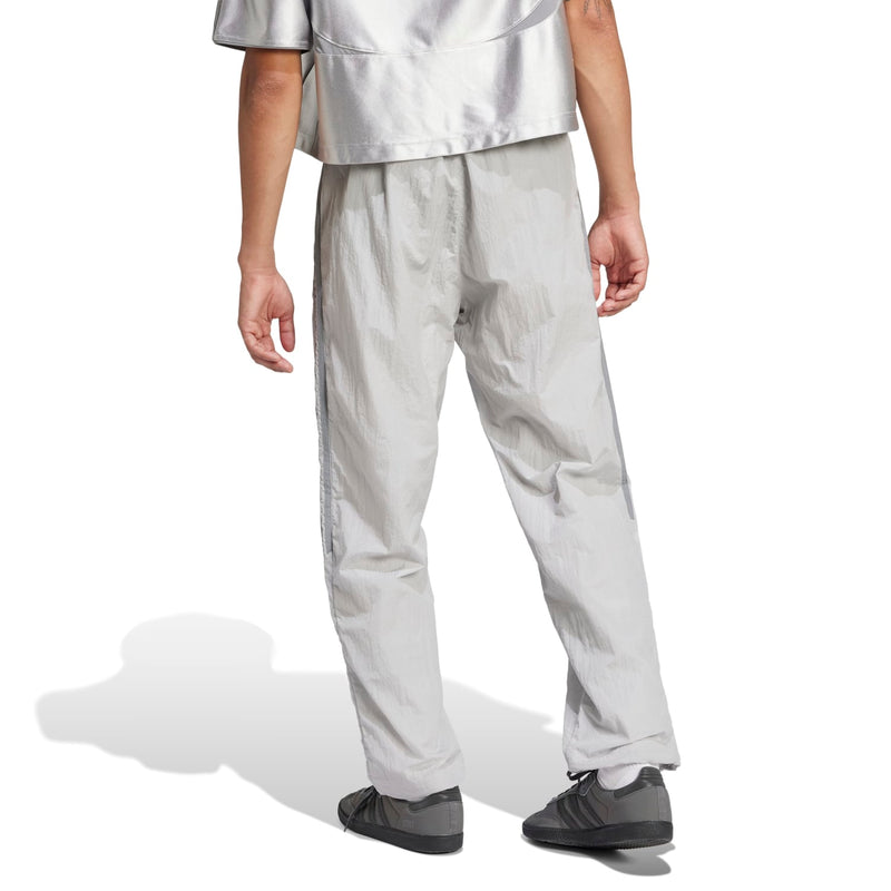 Men's woven track pants, light grey with relaxed fit and side logo stripe