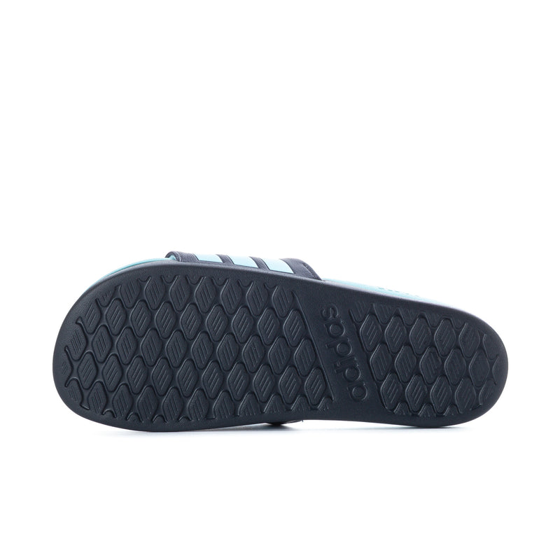 Men's slide sandals: dark navy textured outsole with patterned tread