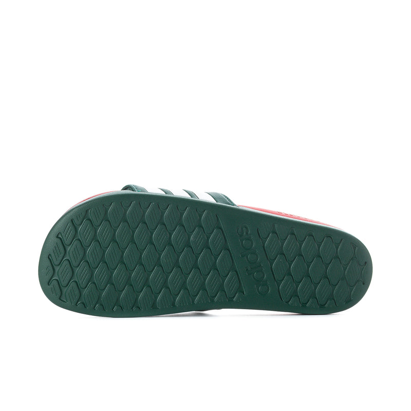 Green textured rubber outsole for men's slide sandals with grip tread pattern