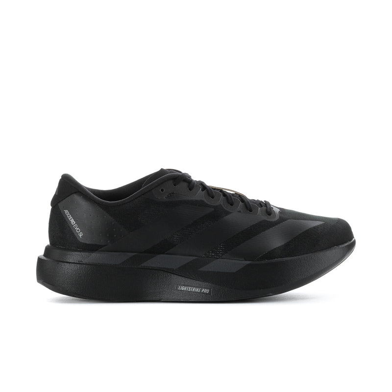 Black running sneakers with lace-up front and sculpted midsole