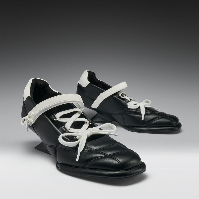 Adria Padded Kitten Heel Mary Janes-Black Front Right View