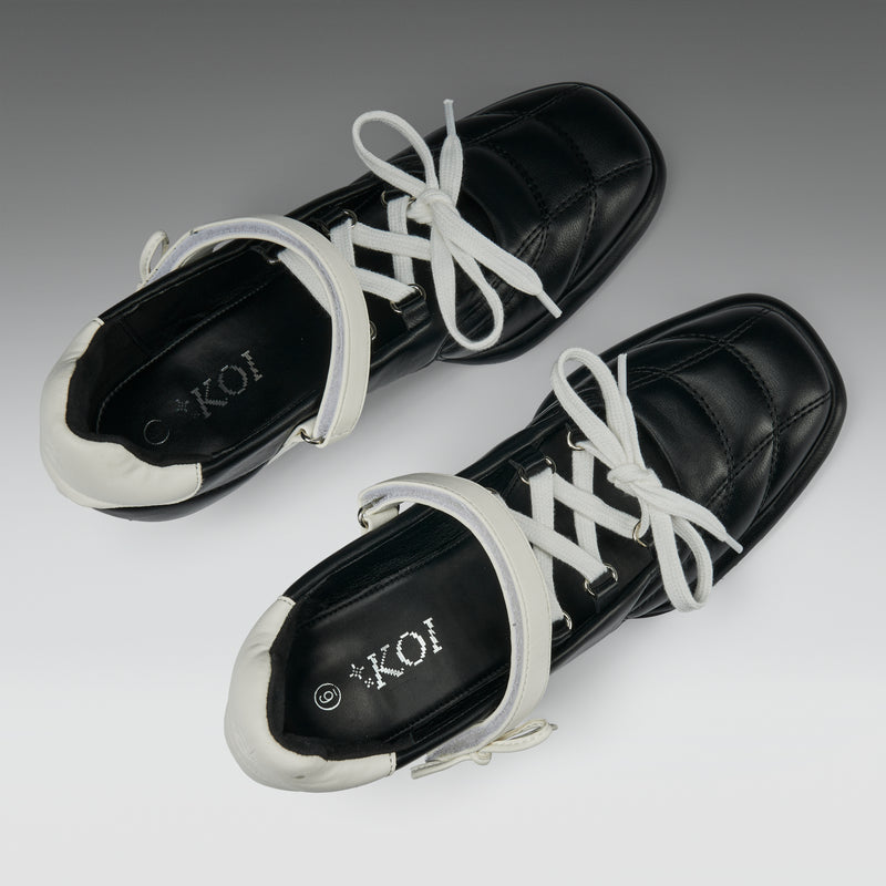 Adria Padded Kitten Heel Mary Janes-Black Top View