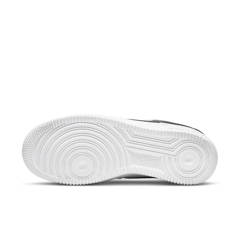 White Air Force 1 outsole tread view with circular traction pattern
