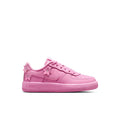Kids' pink low-top lace sneakers with 3D flower accents and Nike Swoosh