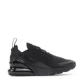 Kids black knit running sneaker with glossy side Air heel unit and lace-up