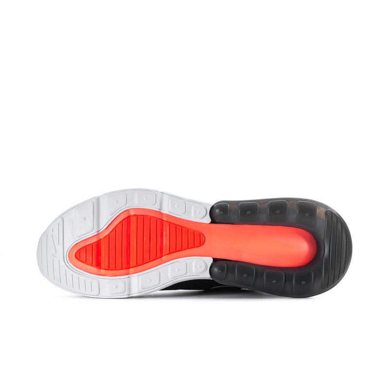 Air Max 270 outsole, black tread with orange-red inner and white outer sole