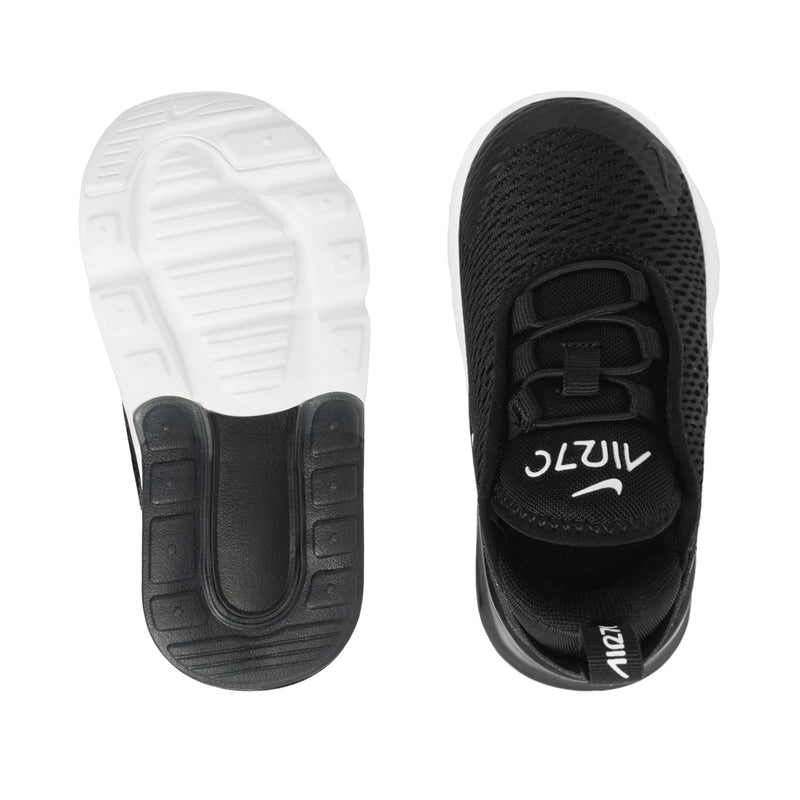 Pair of toddler sneaker outsoles: dark rubber with white patterned tread