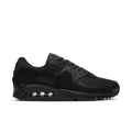 Men's Nike Air Max 90 sneakers in black with visible Air unit and white accents