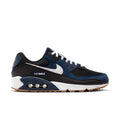 Men's Nike Air Max 90 sneakers, dark blue and black with white swoosh and lace-up front