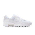 Air Max 90 sneakers, white with light gray accents, lace-up with air-cushioned sole