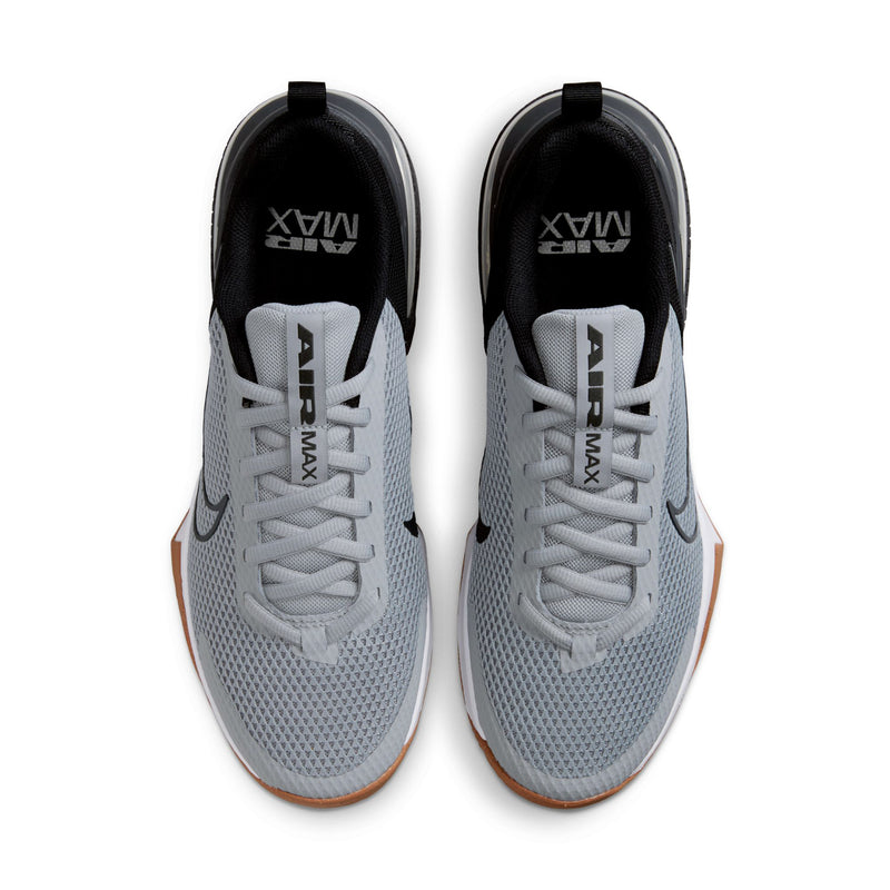 Pair of men's light gray sneakers with white laces and black interior lining
