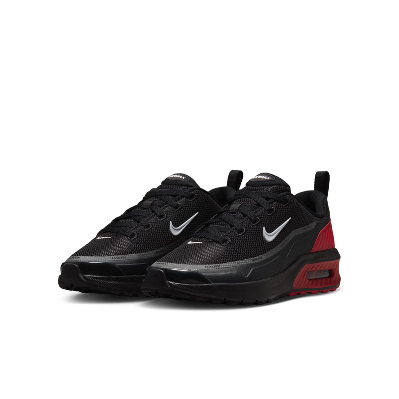 Youth Air Max Bia sneakers, black with red heel stripe and white swoosh accents