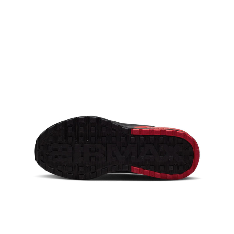 Outsole for youth sneakers, black tread with red edge on Air Max Bia footwear