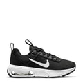 Kids' black Nike Air Max sneakers, white swoosh and clear air sole