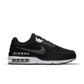 Men's black low-top sneakers with AIR MAX branding and visible air unit midsole