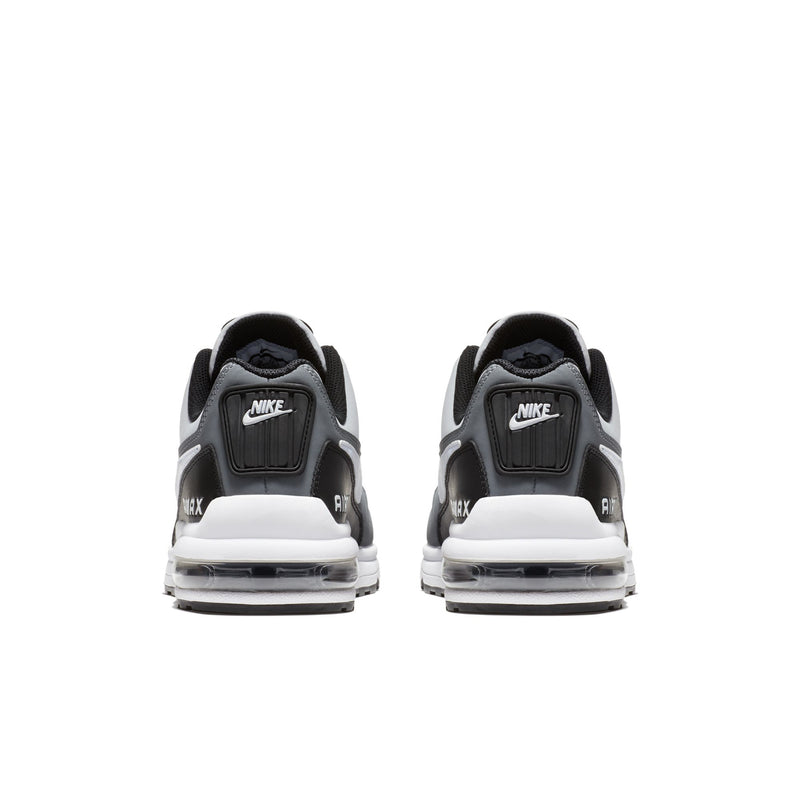 Men's Air Max sneaker heels, white with black lining; Nike heel badge; Air unit