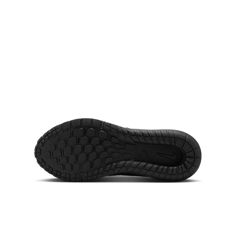 Youth Air Max Phoenix sneaker outsole with textured tread in dark black rubber.