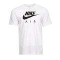 Men's white Nike Air T-shirt with black logo and graphic on front