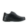 Black men's slip-resistant lace-up shoe with air-cushion sole
