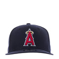 Navy baseball cap with red and white "A" embroidered logo