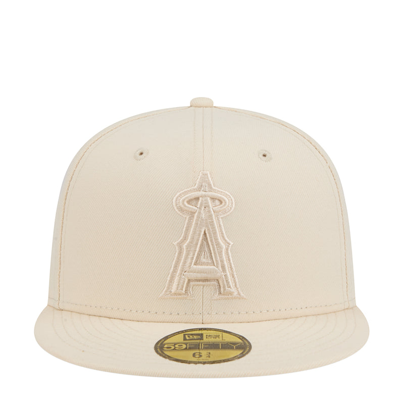 Light cream baseball cap with embroidered front "A" logo
