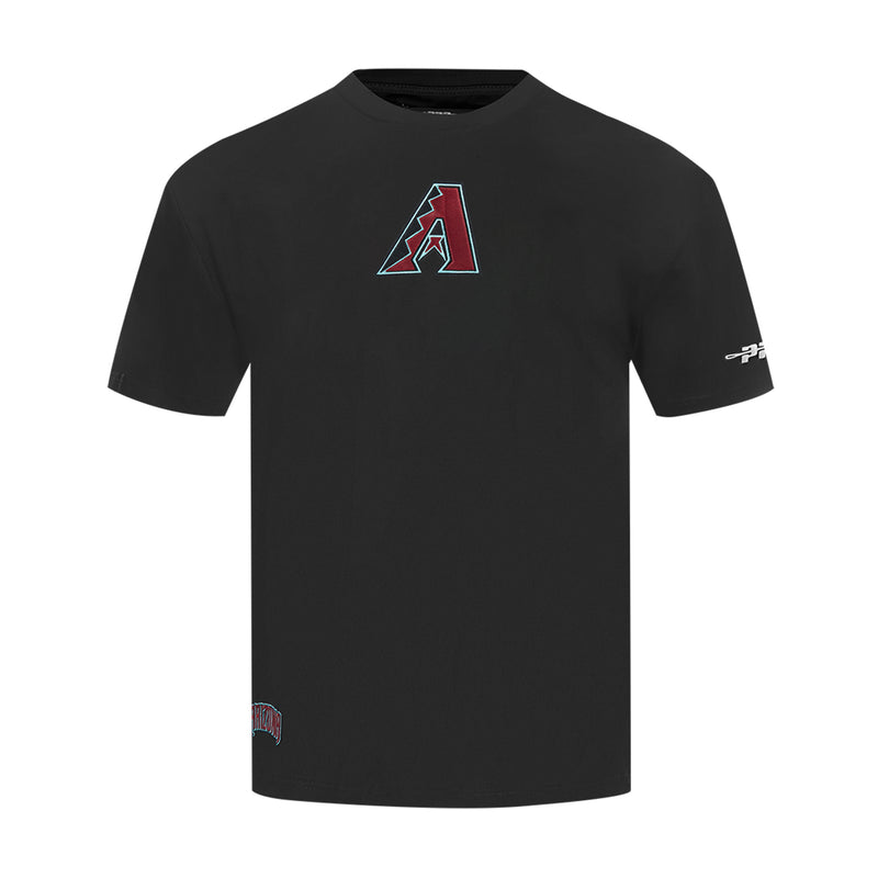Men's black crewneck tee with Arizona Diamondbacks A logo on chest