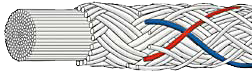 Ashaway Supernick XL 17 Squash String Set - White/Red/Blue - atr-sports