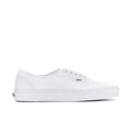 Men's white Vans Authentic low-top sneaker, side profile with lace eyelets