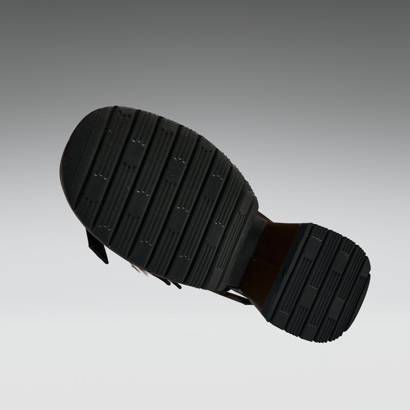 Avalon Strappy Heeled Shoes- Acorn - Sole