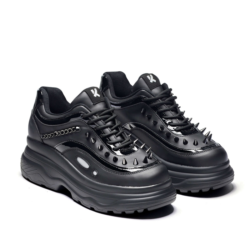 BANE OF EXILE TRAINERS - Chunky Trainers - KOI Footwear - Black - Three-Quarter View