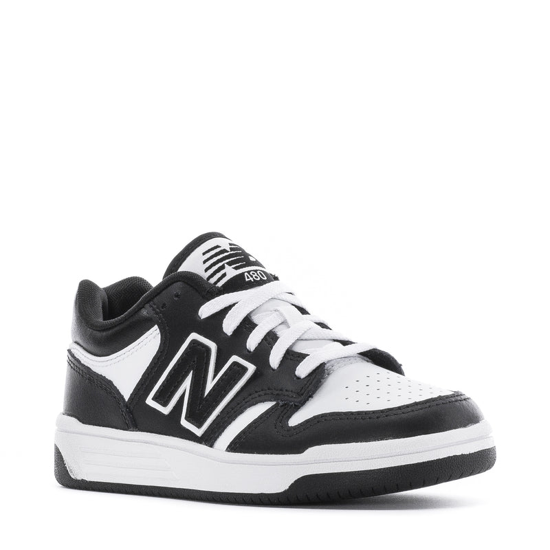 Kids' New Balance 480 wide low-top sneakers, side profile with white N emblem
