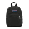 Black Jansport lunch bag backpack with front zip pocket and top carry handle
