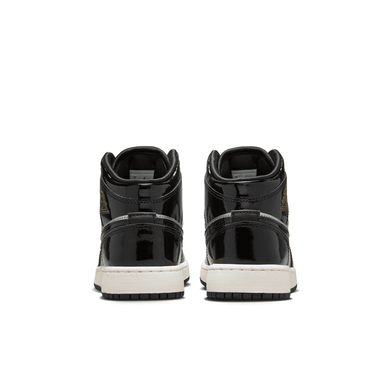Big Kids' Air Jordan 1 Mid SE "Black Metallic Silver"