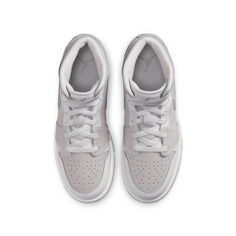 Big Kids' Air Jordan 1 Mid SE "Summit White Metallic Silver"