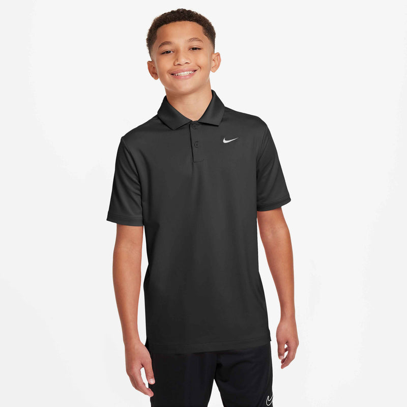 Big Kids' (Boys') Tour Dri-FIT Polo in Black/White