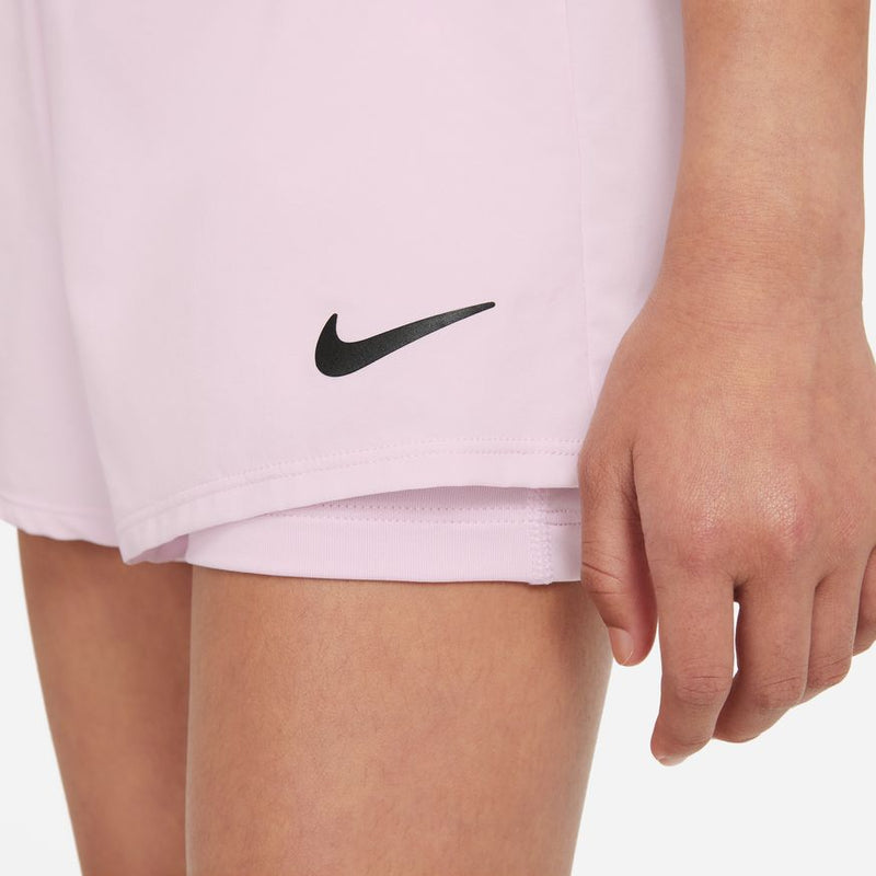 Big Kids' (Girls') Court Dri-FIT Victory Tennis Shorts in Regal Pink/Regal Pink/(Black)