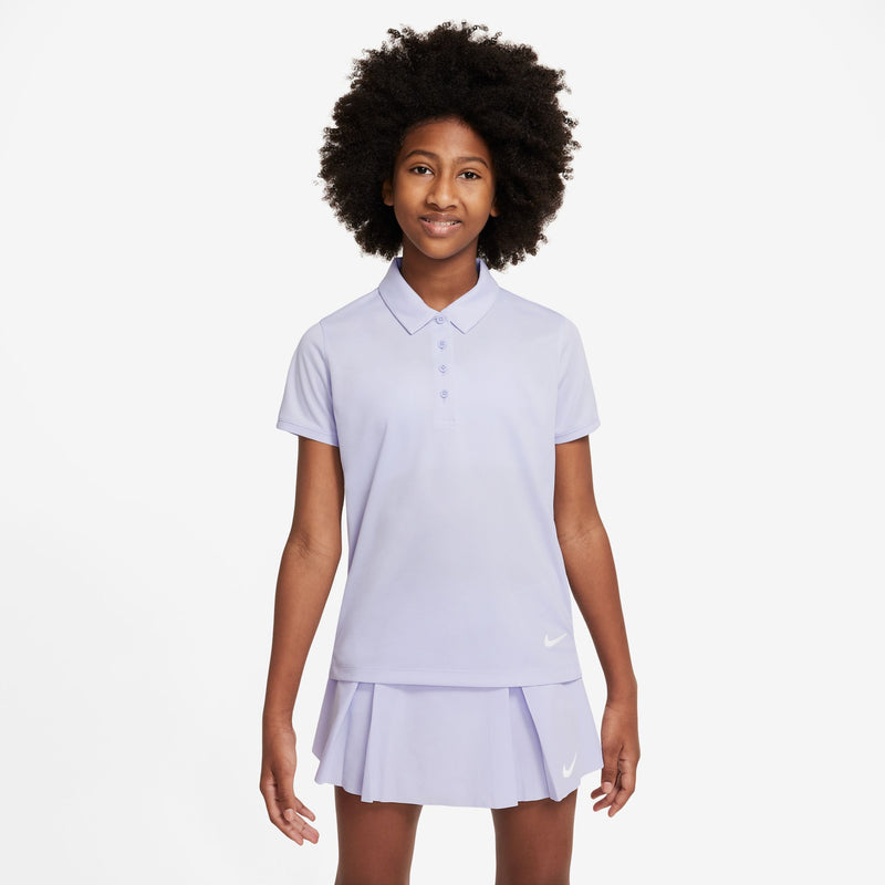 Big Kids' (Girls') Dri-FIT Victory Golf Polo in Oxygen Purple/White