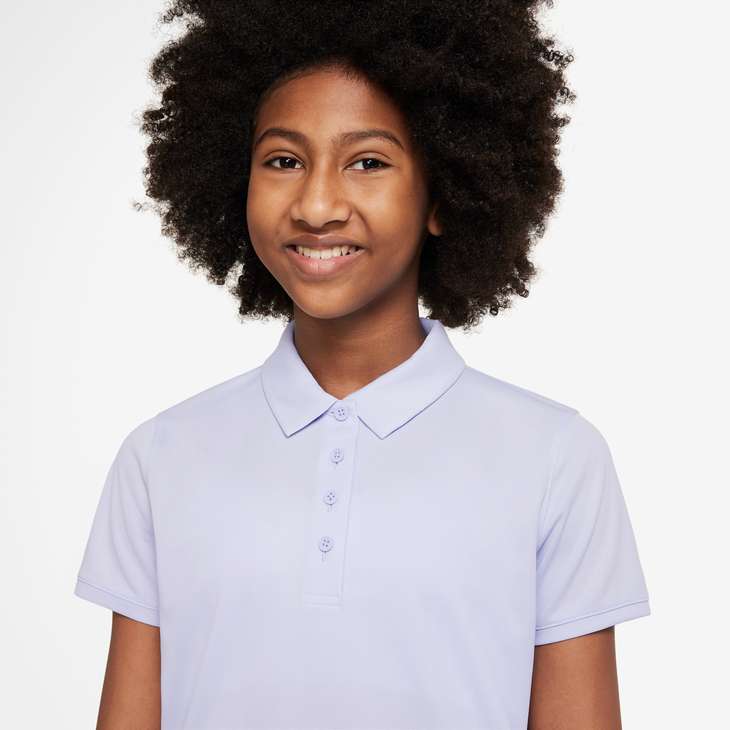 Big Kids' (Girls') Dri-FIT Victory Golf Polo in Oxygen Purple/White