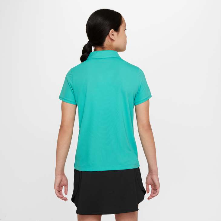 Big Kids' (Girls') Dri-FIT Victory Golf Polo in Washed Teal/White