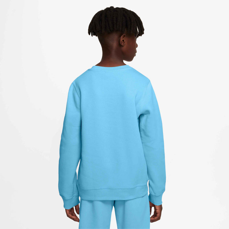 Big Kids' Sportswear Club Fleece Sweatshirt in Aquarius Blue/White