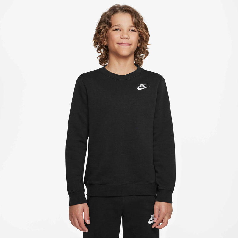 Big Kids' Sportswear Club Fleece Sweatshirt in Black/White