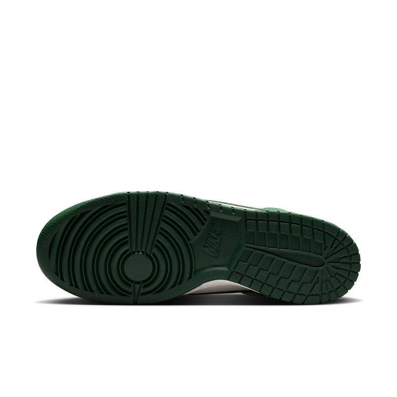 Men's Nike low-top sneakers outsole view, dark green tread and textured pattern