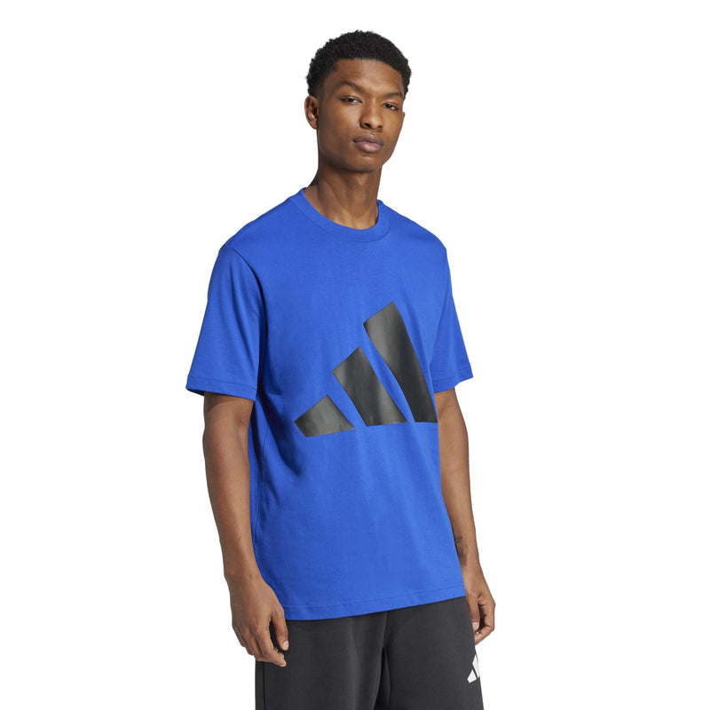 Men's Team Royal Blue graphic T-shirt with black and gray logo print and crew neck