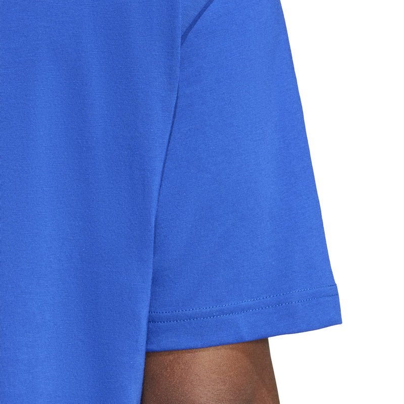 Men's Team Royal Blue T-shirt sleeve and hem detail with stitched finish