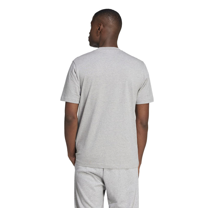 Men's heather grey T-shirt, plain back with crew neck and short sleeves