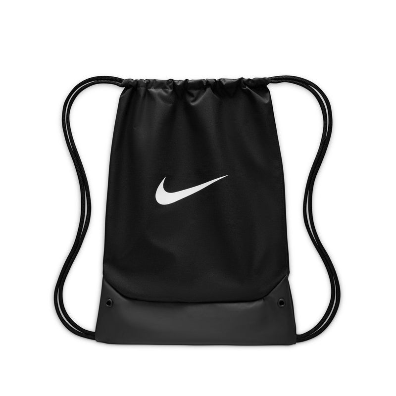 Nike drawstring bag in black with white swoosh logo