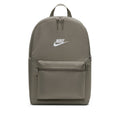 Nike Brasilia Heritage backpack in light army green with white logo and front zip pocket