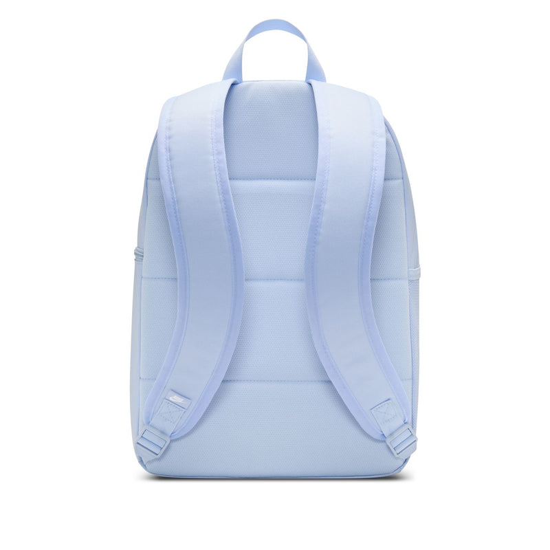 Light blue Nike backpack with padded back panel and adjustable shoulder straps