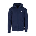 Youth midnight navy fleece full-zip hoodie with hood and front zipper, Jumpman logo